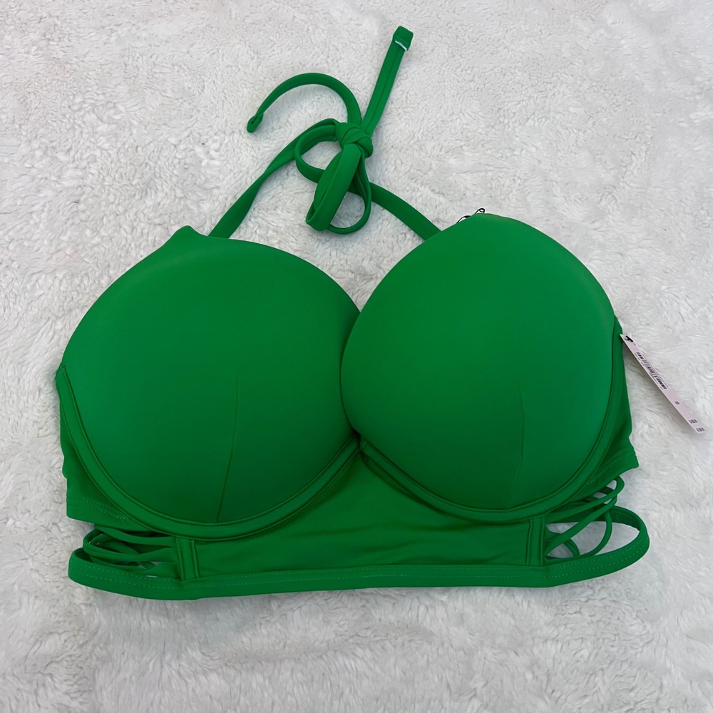 Victorias Secret VS‎ Archives Bombshell Push-Up Longline Bikini Top Green 32DD